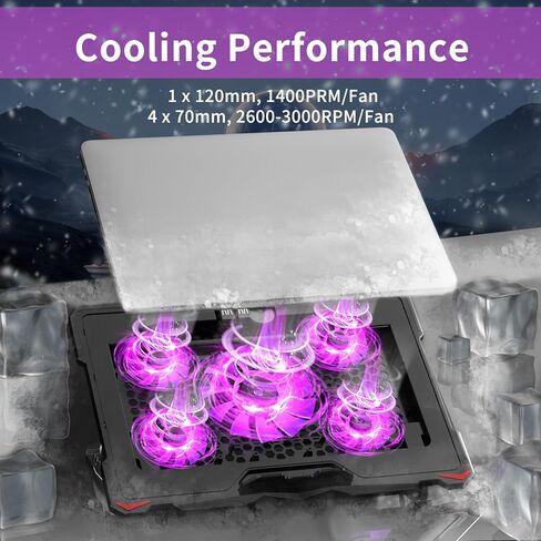 AICHESON S035 Purple Laptop Cooler and Gaming Laptop Cooling Stand AA2 Set in Saudi Arabia