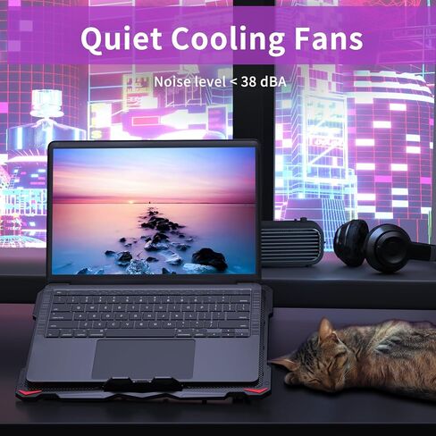 AICHESON S035 Purple Laptop Cooler and Gaming Laptop Cooling Stand AA2 Set in Saudi Arabia