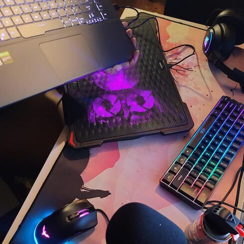 AICHESON S035 Purple Laptop Cooler and Gaming Laptop Cooling Stand AA2 Set in Saudi Arabia
