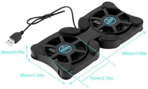 Dual USB Cooling Fan Pad Foldable Slim Fans Cooler Stand for Laptop PC Notebook in Saudi Arabia