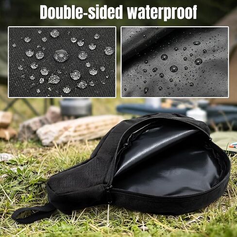 Hiceeden 2 Pack Cast Iron Skillet Storage Bag, Waterproof Frying Pan Carrying Case for Skillets Up to 11.8" Wide, Heavy Duty Skillet Carrier Organizer with Hanging Loop for Travel, Camping, Cabinet in Saudi Arabia