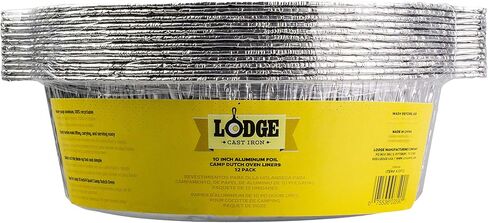 Lodge Silver 10 Inch Aluminum Foil Dutch Oven Liner - 100% Recyclable Dutch Oven Liner - Easy Camp Cooking Cleanup - 3 Pack in Saudi Arabia