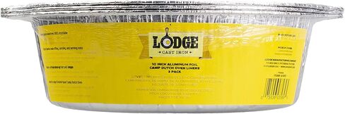 Lodge Silver 10 Inch Aluminum Foil Dutch Oven Liner - 100% Recyclable Dutch Oven Liner - Easy Camp Cooking Cleanup - 3 Pack in Saudi Arabia