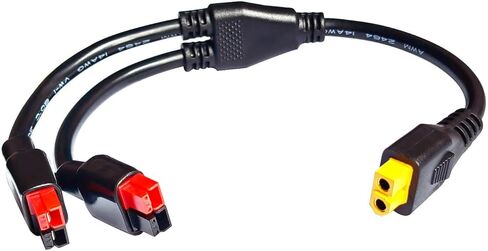 كابل تمديد 14AWG XT60، محول متوازي 45A Y، كابل موصل مقسم XT60 أنثى إلى 45A Y لمحطة الطاقة الشمسية المحمولة واللوحة الشمسية (1FT/30CM) in Kuwait