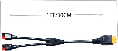 كابل تمديد 14AWG XT60، محول متوازي 45A Y، كابل موصل مقسم XT60 أنثى إلى 45A Y لمحطة الطاقة الشمسية المحمولة واللوحة الشمسية (1FT/30CM) in Kuwait