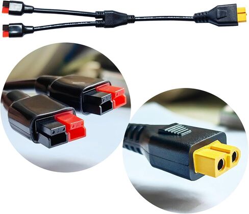 كابل تمديد 14AWG XT60، محول متوازي 45A Y، كابل موصل مقسم XT60 أنثى إلى 45A Y لمحطة الطاقة الشمسية المحمولة واللوحة الشمسية (1FT/30CM) in Kuwait