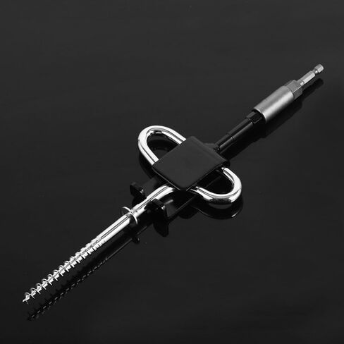 Ice Anchor Drill Adapter with Impact Sleeve for Nails up to 1cm (0.4"), Durable Metal Ice Anchor Tool Quickly Screw Nails for Ice Fishing Tent Canopy in Saudi Arabia