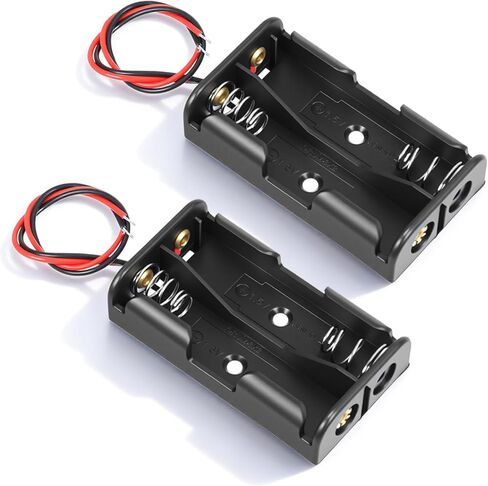 AA Battery Holder with Leads, 2PCS 2 X 1.5v AA Battery Case Double a Batteries Holder AA-Battery Pack Small-Battery Holders Organizer for Batteries in Saudi Arabia