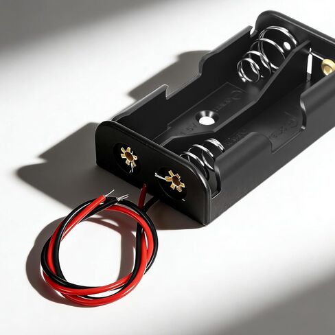 AA Battery Holder with Leads, 2PCS 2 X 1.5v AA Battery Case Double a Batteries Holder AA-Battery Pack Small-Battery Holders Organizer for Batteries in Saudi Arabia