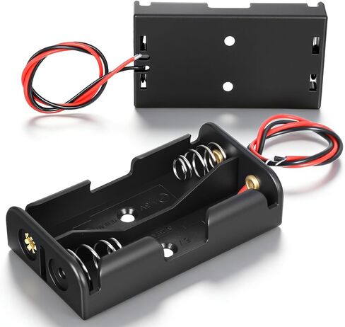 AA Battery Holder with Leads, 2PCS 2 X 1.5v AA Battery Case Double a Batteries Holder AA-Battery Pack Small-Battery Holders Organizer for Batteries in Saudi Arabia