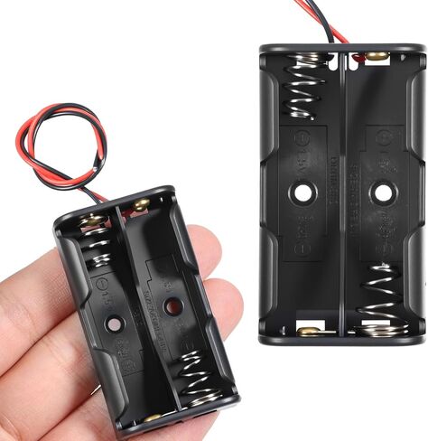 AA Battery Holder with Leads, 2PCS 2 X 1.5v AA Battery Case Double a Batteries Holder AA-Battery Pack Small-Battery Holders Organizer for Batteries in Saudi Arabia