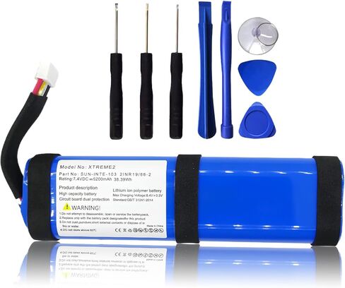 بطارية بديلة SUN-INTE-103 لمكبر صوت بلوتوث مقاوم للماء Xtreme 2 2INR19/66-2 5200 مللي أمبير 7.4 فولت in Kuwait
