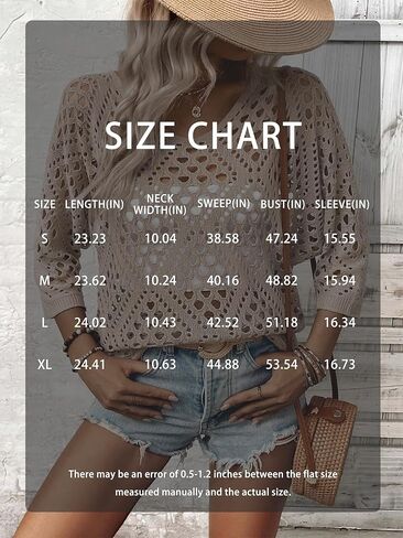 Womens Off Shoulder 3/4 Sleeve Summer Crochet Sweaters Hollow Out Casual Loose Knit Pullover Tops in Saudi Arabia