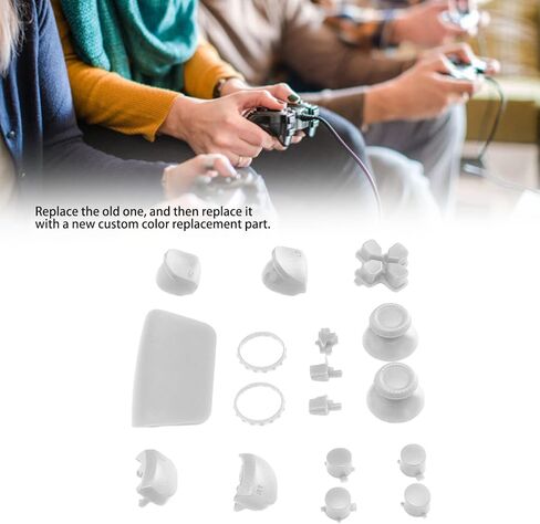 PS5 Controller Buttons, Customize Your Gamepad with Replacement Buttons, High Resistance, Scratch Resistance, Compatible with PS5 Gamepad (White) in Saudi Arabia