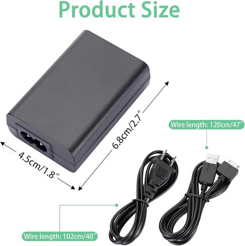 شاحن PS Vita، شاحن حائط محول تيار متردد بديل لجهاز PS Vita 1000، بما في ذلك سلك كابل شحن USB متوافق مع وحدة التحكم PSV PS Vita 1000 in Kuwait