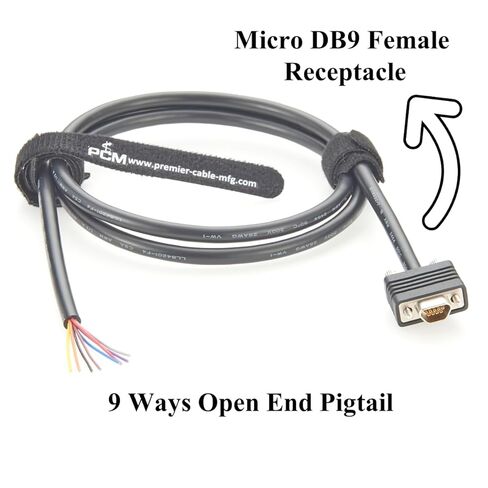 وعاء أنثى Micro DB9 لفتح كابل الضفيرة ذو النهاية الحرة مع مجموعة كابل Micro D-Sub CMD 9 Pin المحمية بالبرغي المتوافقة مع 0834219042، 0834219043، 0834219044 (1.6M) in Kuwait