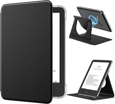 MoKo 360°Rotating Case for 6" Kindle 11th Generation 2024/2022, Matcha | Clear Back, Detachable Magnetic, Adjustable Stand Cover, Auto Wake/Sleep, for Kindle Basic e-reader in Saudi Arabia