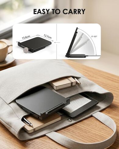 Doohoeek Foldable Wireless Charging Stand Compatible with Kindle Paperwhite Signature (2022/2024), Colorsoft Signature &Galaxy Ebook, Compack Charger with Adjustable Angle, Portable Dock in Saudi Arabia