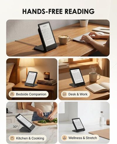 Doohoeek Foldable Wireless Charging Stand Compatible with Kindle Paperwhite Signature (2022/2024), Colorsoft Signature &Galaxy Ebook, Compack Charger with Adjustable Angle, Portable Dock in Saudi Arabia
