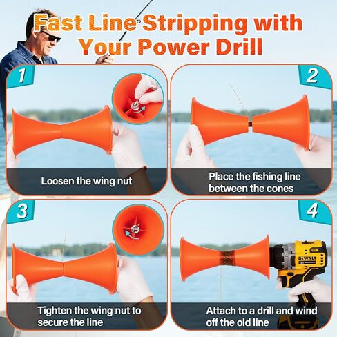 Power Drill Fishing Line Stripper & Spooler Tool, Fast Line Removal & Rewinding, Tangle-Free Line Management, Aluminum & Stainless Steel, Compact Portable Design for Fishing Reels & More in Saudi Arabia