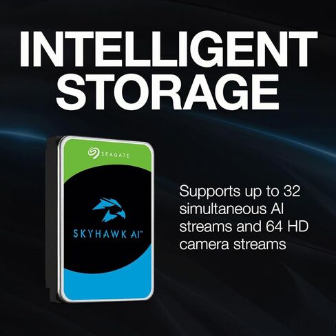 Seagate Skyhawk AI SATA III 3.5" Internal Hard Drive - 24TB, 2-Pack, 512MB Cache in Saudi Arabia