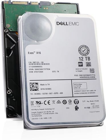 Dell/Seagate Exos X16 12TB ST12000NM005G 7.2K RPM SATA 6Gb/s 512e 3.5" Enterprise Hard Drive (Renewed) in Saudi Arabia