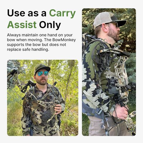Compound Bow Holder for Hunting – Bow Monkey Hands-Free Sling Accessory for Hunters – Lightweight Bow Hanger for Chest Carry – Archery Gear Compatible with Molle Backpack Straps – Stay Ready & Silent in Saudi Arabia