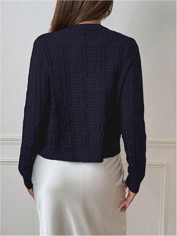 Floerns Women's Button Down Cardigan Sweater Crew Neck Long Sleeve Knit Casual Outerwear in Saudi Arabia
