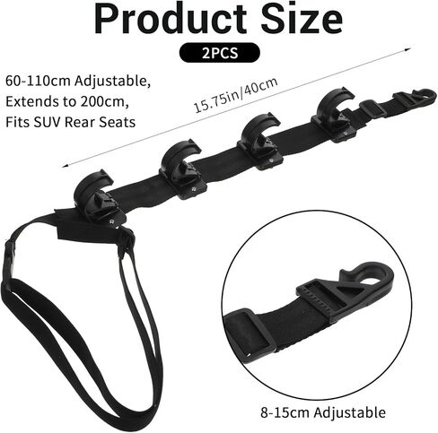 MAQUITA 2 Pcs Fishing Rod Racks for Car, 4-Rod or Combos Capacity Rod Holder for Car,SUV,Truck Front or Rear Seats in Saudi Arabia