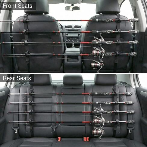 MAQUITA 2 Pcs Fishing Rod Racks for Car, 4-Rod or Combos Capacity Rod Holder for Car,SUV,Truck Front or Rear Seats in Saudi Arabia