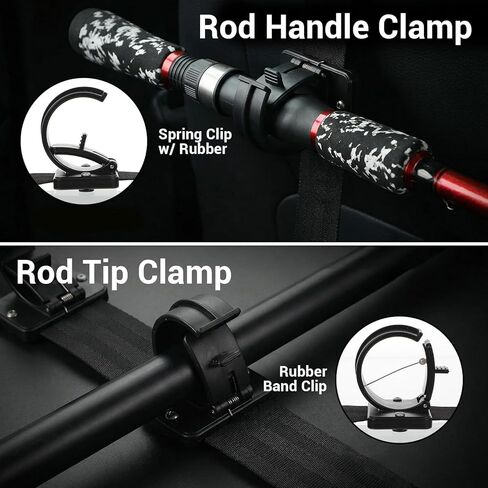 MAQUITA 2 Pcs Fishing Rod Racks for Car, 4-Rod or Combos Capacity Rod Holder for Car,SUV,Truck Front or Rear Seats in Saudi Arabia
