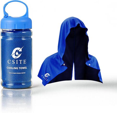 CSITE Cooling Hoodie Towels for Neck and Face, UPF 50 Sun Protection & Instant Cooling, Ice Towels for Hot Weather, Soft Breathable Towel for Sport, Work Out, Gym, Camping & More Activities（White） in Saudi Arabia