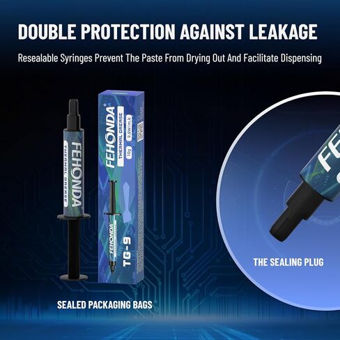 9.8W/Mk 10g Thermal Paste, Thermal Paste CPU, Ultra-Low Thermal Resistance, Easy & Safe Application, Non-Drying, Pasta Termica para PC Gamer/PS4/PS5/GPU/Laptop/Consoles/Processor in Kuwait