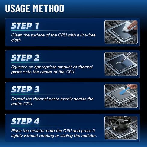 9.8W/Mk 10g Thermal Paste, Thermal Paste CPU, Ultra-Low Thermal Resistance, Easy & Safe Application, Non-Drying, Pasta Termica para PC Gamer/PS4/PS5/GPU/Laptop/Consoles/Processor in Kuwait