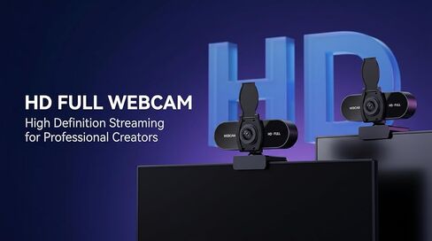 كاميرا ويب 1080 بكسل عالية الدقة مع ميكروفون، إلغاء الضوضاء، غطاء الخصوصية، عدسة واسعة الزاوية، تصحيح تلقائي للضوء، توصيل وتشغيل كاميرا ويب USB لأجهزة الكمبيوتر المحمول، سطح المكتب، الكمبيوتر الشخصي، ماك، تكبير، سكايب، البث (1080 بكسل) in Kuwait
