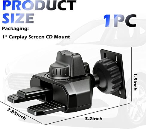 360° Rotation CD Mount for Carplay Screen,Adjustable CD Slot Mount for Carplay Screen and in-Car Monitors Android Display,Stable Carplays CDs Mounts with 17mm Ball Mounts in Saudi Arabia