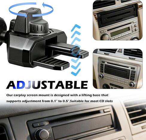 360° Rotation CD Mount for Carplay Screen,Adjustable CD Slot Mount for Carplay Screen and in-Car Monitors Android Display,Stable Carplays CDs Mounts with 17mm Ball Mounts in Saudi Arabia