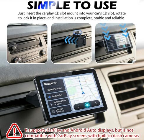 360° Rotation CD Mount for Carplay Screen,Adjustable CD Slot Mount for Carplay Screen and in-Car Monitors Android Display,Stable Carplays CDs Mounts with 17mm Ball Mounts in Saudi Arabia