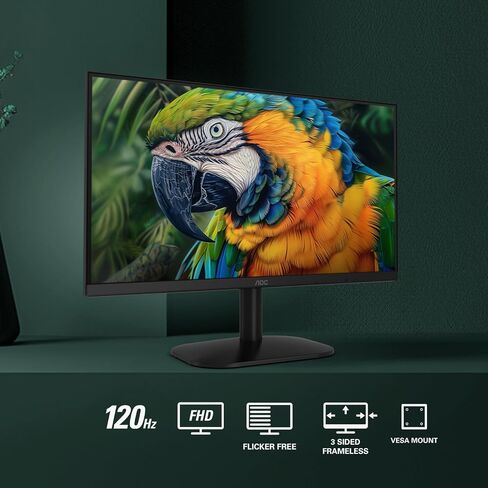 AOC 24B35H3 24" IPS Full HD (1920 x 1080) 120Hz LED Monitor, Adaptive Sync, VGA & HDMI, Flicker-Free, Low Blue Light, HDR Ready, VESA, Tilt Adjust, Eco-Friendly in Saudi Arabia
