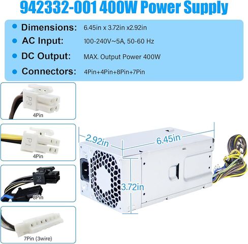 Upgraded 942332-001 L04618-800 400W Power Supply PA-3401-1HA L04618-400 PSU Compatible with HP 280 288 285 480 600 680 800 G3 G4 400W 942332-001 L76557-001 PA-3401-2HA Power Supply in Saudi Arabia