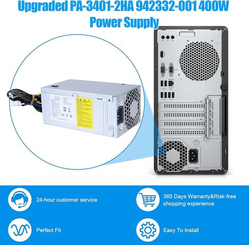 Upgraded 942332-001 L04618-800 400W Power Supply PA-3401-1HA L04618-400 PSU Compatible with HP 280 288 285 480 600 680 800 G3 G4 400W 942332-001 L76557-001 PA-3401-2HA Power Supply in Saudi Arabia