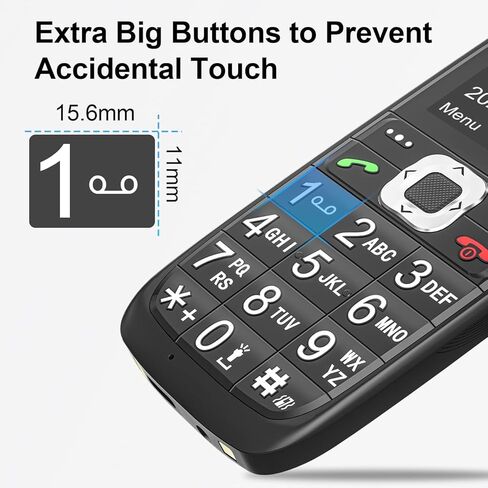 Easyfone Prime-A6 Unlocked 4G Feature Cell Phone, Easy-to-Use Big Button Simple Basic Dumb Mobile Phone for Seniors & Digital Detox with FM Radio, Flashlight, SOS Button and Bluetooth, FCC Certified | Easy Charging Dock, No Internet Browser, No Camera, Pr in Saudi Arabia
