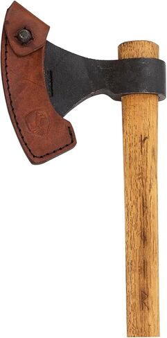 Condor Tool & Knife Valhalla Throwing Axe - Solid Hatchet Axe with Handcrafted Welted Leather Sheath - 1060 High Carbon Steel - Burnt American Hickory Handle - 5.3in Blade - 26.5oz in Saudi Arabia