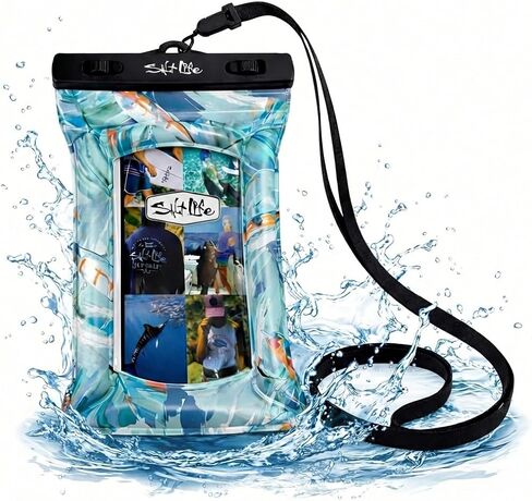 Salt Life Floating Waterproof Phone Case– IPX8 100% Waterproof Phone Case that Floats in Water, Universal Phone Dry Bag with Touchscreen Clear Window, Secure Seal Closure & Lanyard (Bali Bliss) in Saudi Arabia