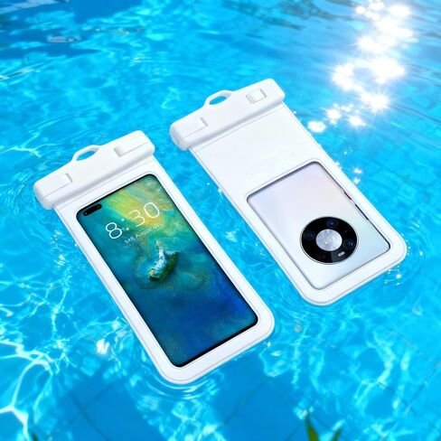 White Waterproof Phone Pouch, IPX8 Submersible Phone Case Dry Bag for Beach & Swimming, Universal Fit for iPhone 17 16 15 14 13 Pro Max, Samsung Galaxy (Single Pack) in Saudi Arabia