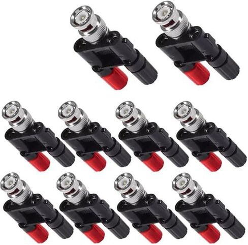 10pcs BNC Male to Dual Banana Female Jack Adapter Featuring 4mm Binding Posts – Optimized for Signal Integrity & Repeatability in Saudi Arabia