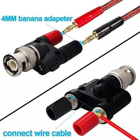 10pcs BNC Male to Dual Banana Female Jack Adapter Featuring 4mm Binding Posts – Optimized for Signal Integrity & Repeatability in Saudi Arabia
