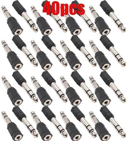40PCS 3.5mm Stereo F to 1/4" Stereo M Headphone Audio Adapters in Saudi Arabia