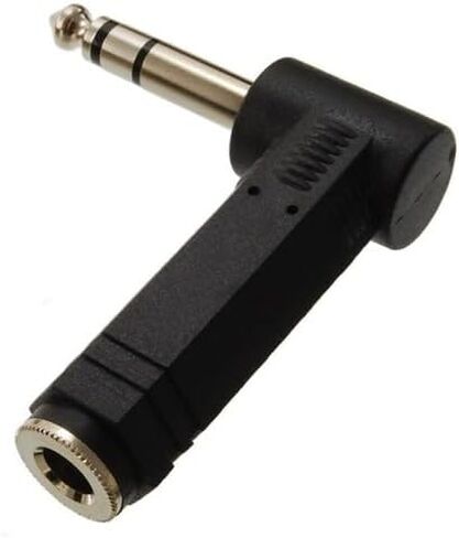 4-Piece 1/4" (6.35mm) TRS Stereo Right-Angle Audio Adapter Kit – Male-to-Female, Space-Saving Angle, Professional-Grade Contacts in Saudi Arabia
