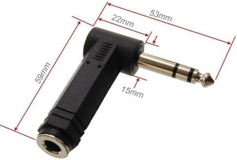 4-Piece 1/4" (6.35mm) TRS Stereo Right-Angle Audio Adapter Kit – Male-to-Female, Space-Saving Angle, Professional-Grade Contacts in Saudi Arabia